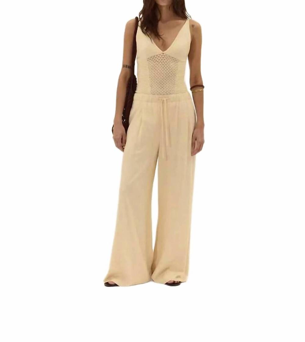 NEW DELUC women's antibes wide leg pant in butter
